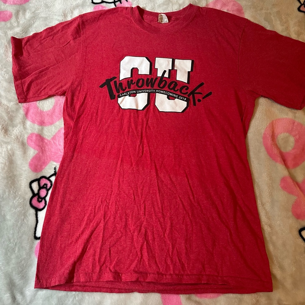 Unisex red Carleton University CU throwback homecoming 2019 T-shirt size medium